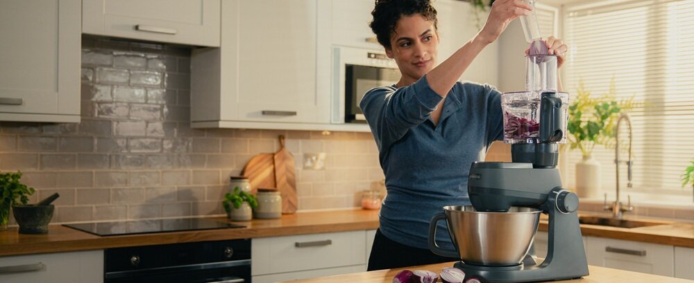 Robot kuchenny planetarny KENWOOD KHC30.070GY kompaktowa konstrukcja, ergonomiczne rozwiązanie, większy komfort