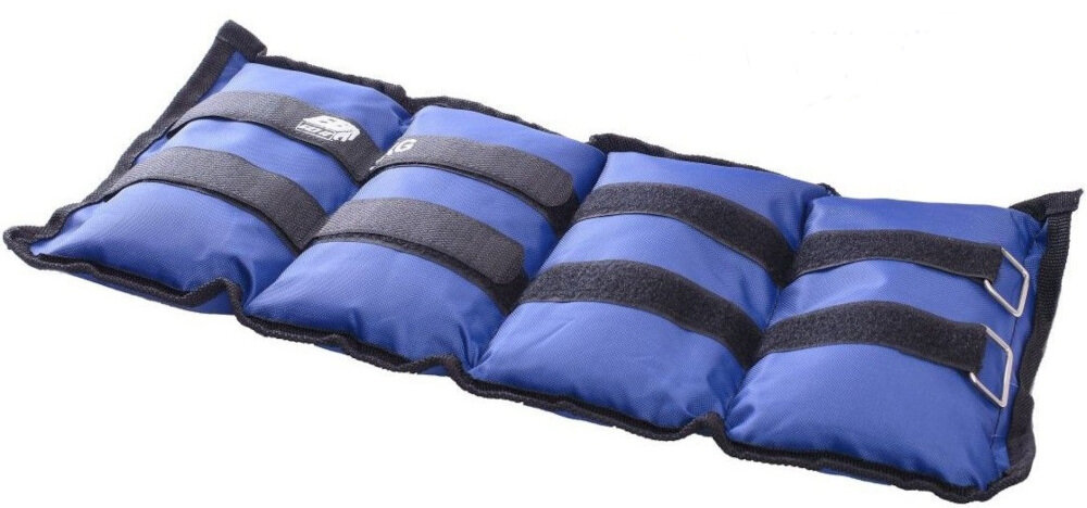 Obciążenie na przeguby EB FIT Niebieski(2 x 3 kg) w niebieskim kolorze 4 części zaciskowe o łącznej masie 3 kg długie mocne rzepy