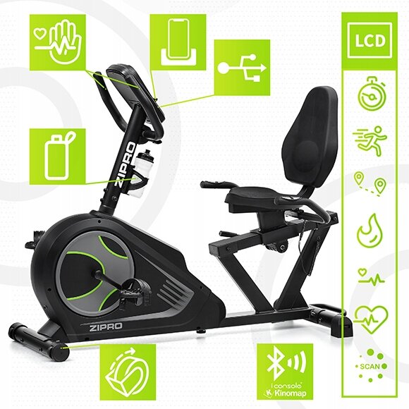 ROWER TRENINGOWY STACJONARNY POZIOMY GLOW - ZIPRO
