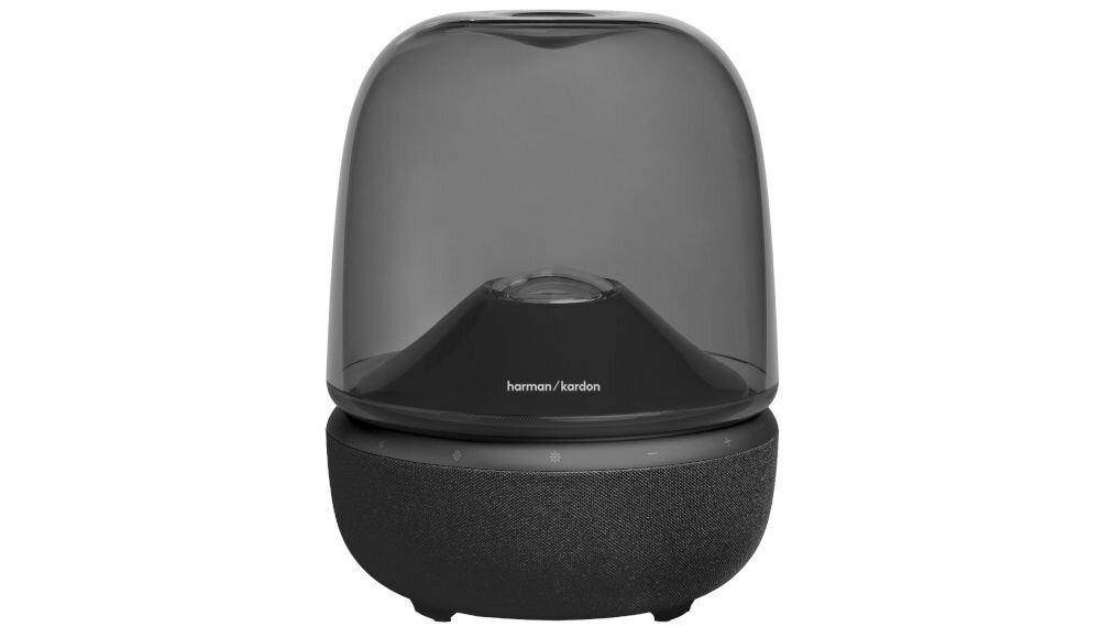 HARMAN KARDON Aura Studio 5 głośnik Bluetooth domowy muzyka i oświetlenie ambientowe, głośnik mobilny od frontu na białym tle