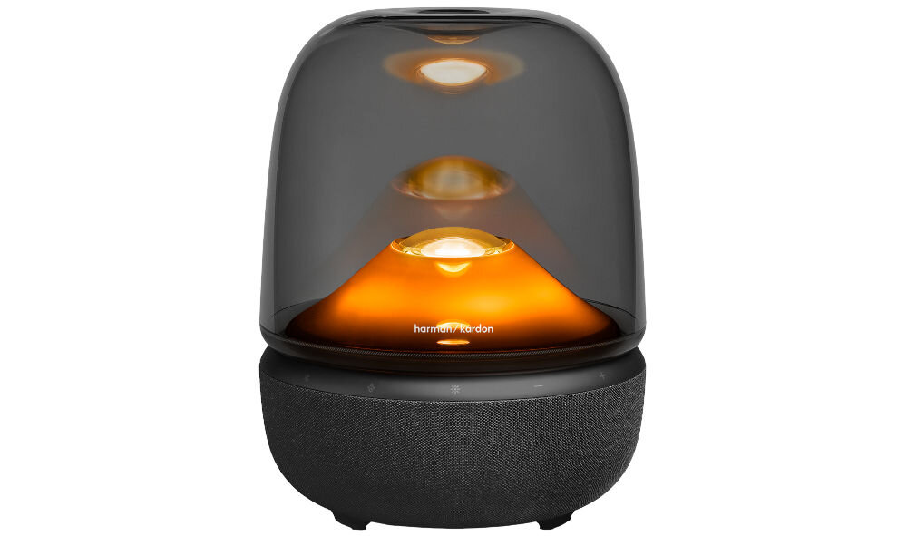 HARMAN KARDON Aura Studio 5 Bluetooth Auracast połączenie wielu głośników, głośnik mobilny od frontu na białym tle