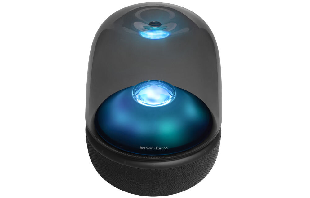 HARMAN KARDON Aura Studio 5 aplikacja HARMAN KARDON One konfiguracja i personalizacja, głośnik mobilny od frontu na białym tle