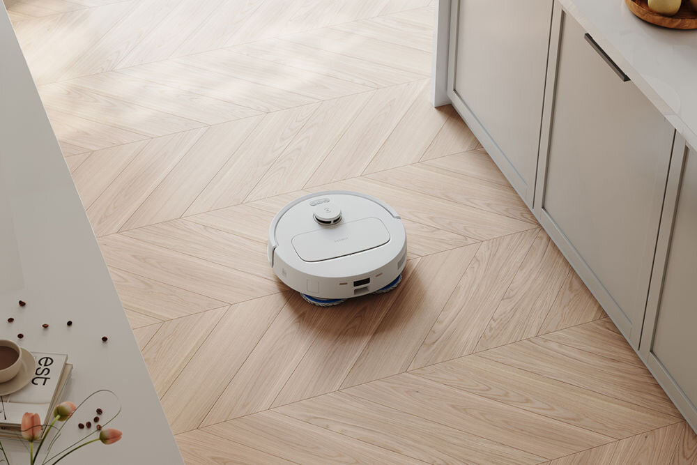 Robot sprzątający ECOVACS Deebot N30 Pro Omni Biały funkcja mopa koła o dużej przyczepności pokonywanie progów o wysokości do 20 mm inteligentne omijanie przeszkód bateria pojemność 5200 mAh długie sesje sprzątania do 320 minut jedno ładowanie do 390 minut bezproblemowe sprzątanie całego domu