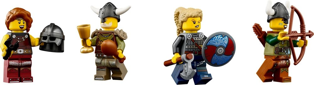LEGO 21343 IDEAS Wioska Wikingów minifigurki bronie i akcesoria