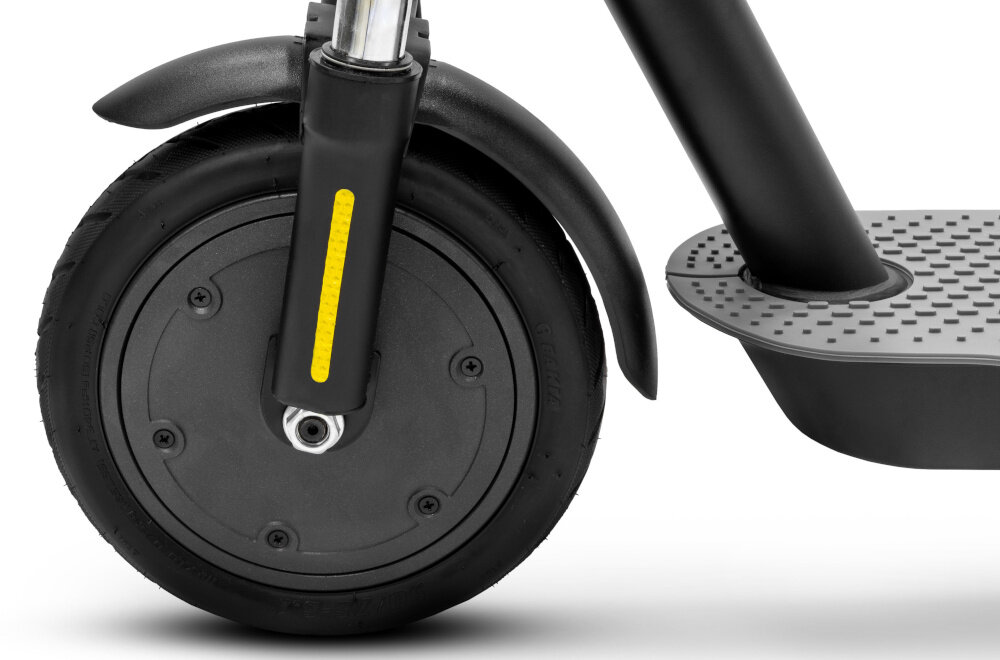 Hulajnoga elektryczna JEEP Jaf SR Safe Rade 25km 350W Amortyzacja 8.5 Czarny silnik wydajny moc 500 W maksymalna predkosc do 20 km/h w przednim kole stabilna jazda wzniesienia o nachyleniu terenu do 18%