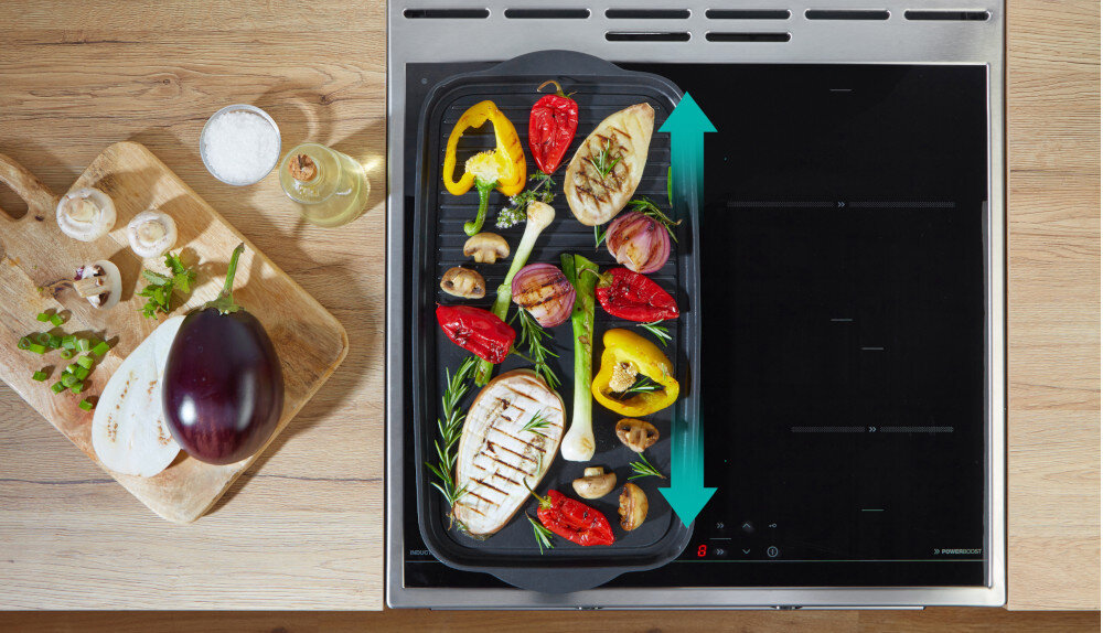 KUCHNIA GORENJE MEKIS510IB wizualizacja łączenie pól duża powierzchnia duże naczynia BridgeZone