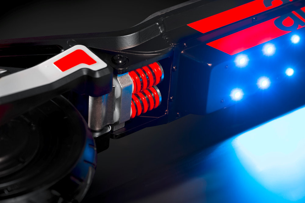 Hulajnoga elektryczna APRILIA E-SR2 Evo Czarno-szaro-czerwony amortyzacja