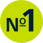 Zielona ikona z czarnym napisem \'№1\'.