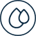 Ikona przedstawia symbol kropli wody w okręgu, w kolorze ciemnoniebieskim.