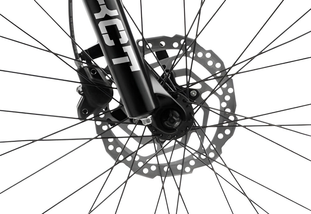 Rower górski MTB ROMET Rambler R7.3 U20 27.5 cala Biało-złoty zbliżenie na manetkę hamulca podstawa bezpieczeństwa hamulce tarczowe hydrauliczneduża siła hamowania w każdych warunkach pogodowych i na każdej trasie płyn hamulcowy hamulce z przodu i z tyłu podwójny pakiet bezpieczeństwa