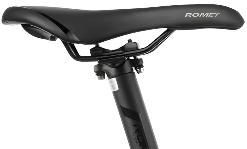 Rower górski MTB ROMET Rambler R7.3 U20 27.5 cala Biało-złoty siodełko na białym tle siodełko ROMET aluminiowa sztyca ROMET o średnicy 31,6 mm i długości 350 mm można dopasować wysokość siodła do wzrostu użytkownika i stylu jazdy lekka konstrukcja sztycy wspiera manewrowanie rowerem ergonomiczne ułożenie siodełka minimalizuje zmęczenie