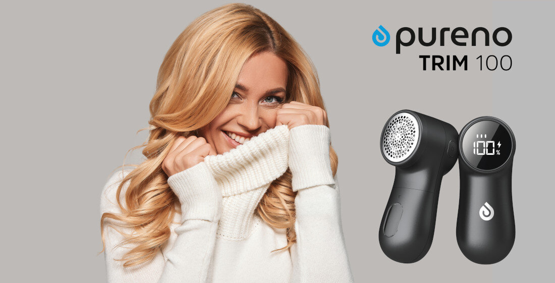 Golarka do ubrań PURENO Trim 100 wygląd design tło wizualizacja Zadbane tkaniny każdego dnia
