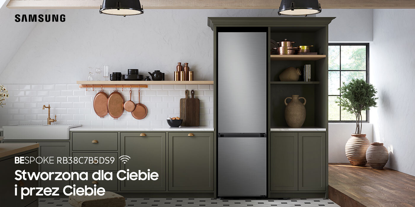 Lodówka Samsung Bespoke RB38C7B5DS9 w kolorze szczotkowanej stali nierdzewnej z oferty sieci sklepów Media Expert
