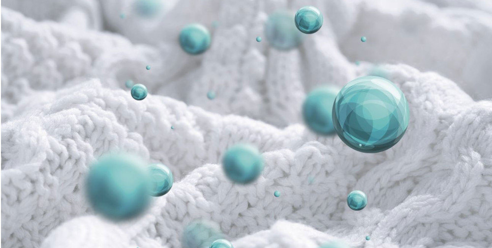 Pralka GORENJE W1PNA84A2TSWIFI/PL lifestyle materiał tkanina poglądowe zdjęcie zarazki bakterie wizualizacja Higienicznie czyste ubrania ExtraHygiene wyróżnienie Certyfikat Intertek eliminacja bakterii drożdży przetestowane pod względem jakości i wydajności czyste bezpieczne świeże