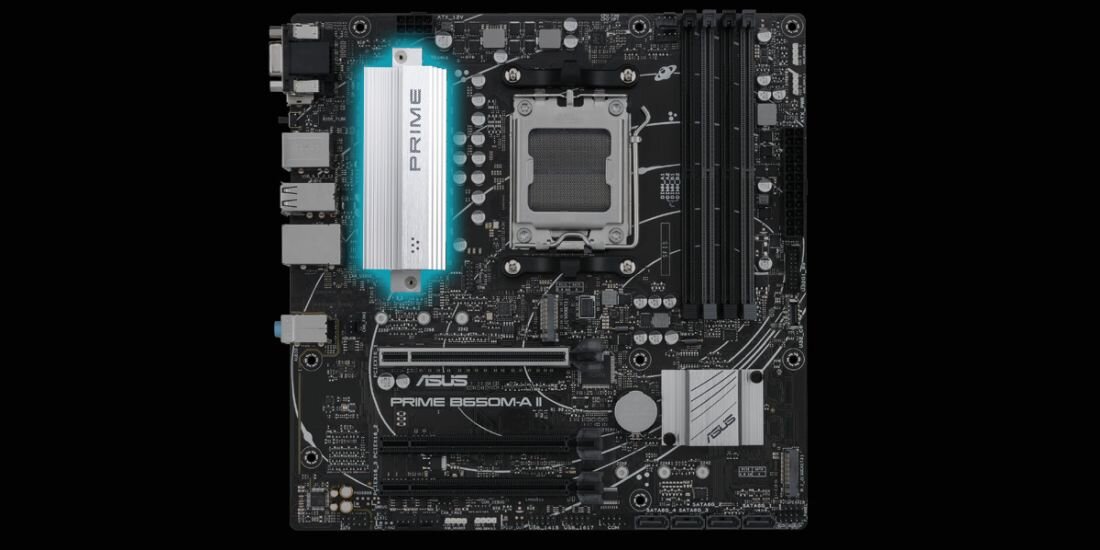 Płyta główna ASUS Prime B650M-A II - chłodzenie VRM z padem termicznym 