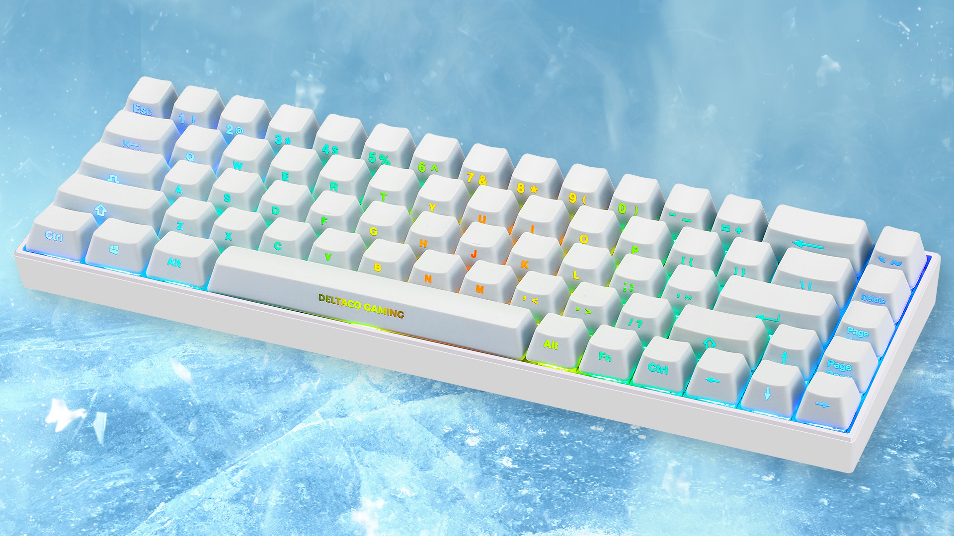 Klawiatura DELTACO WK95R GAM-100-W-US gaming klawisze polaczenie strzalki funkcje