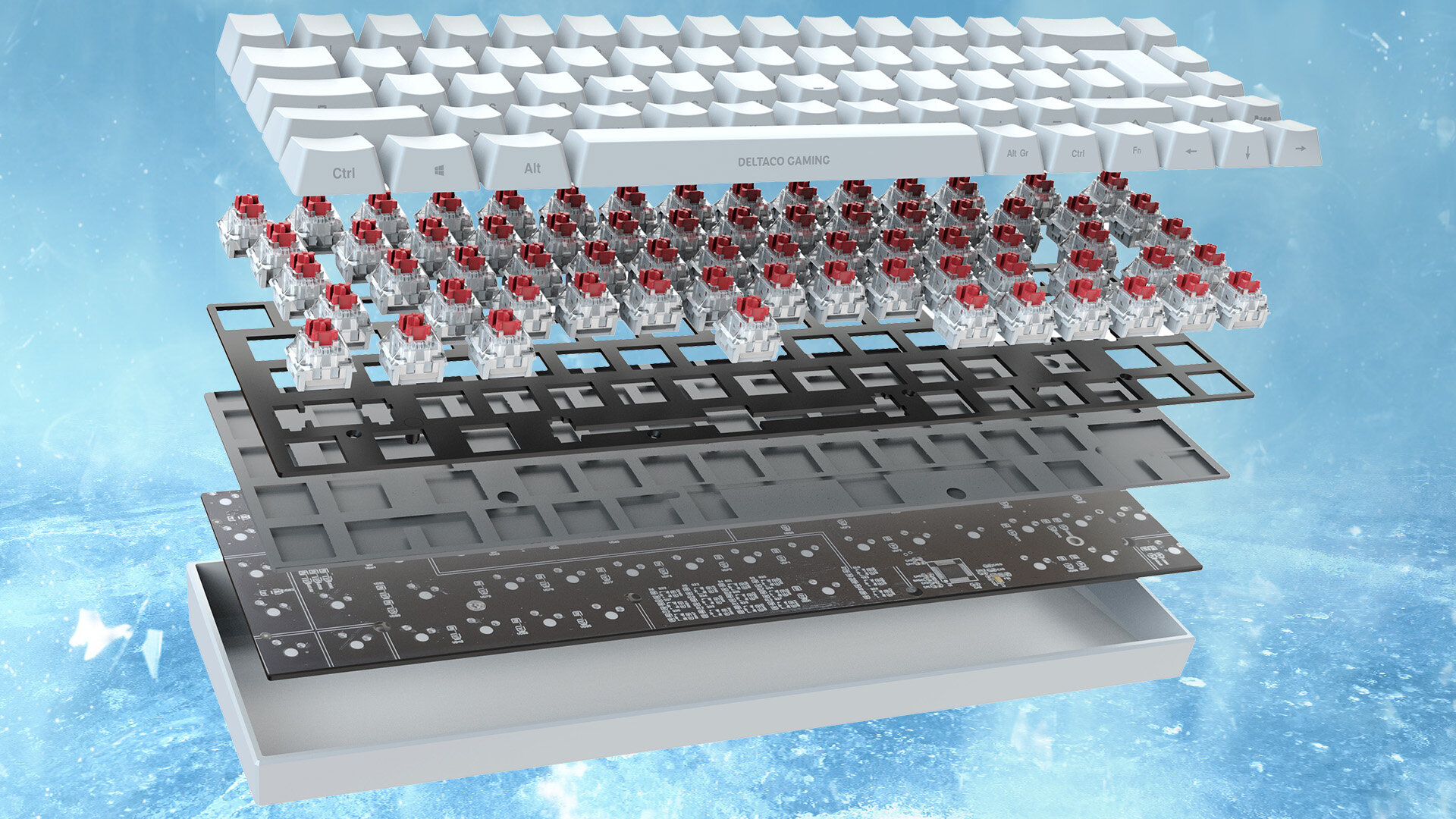 Klawiatura DELTACO WK95R GAM-100-W-US gaming poziom funkcjonalnosc minimalizm design funkcje