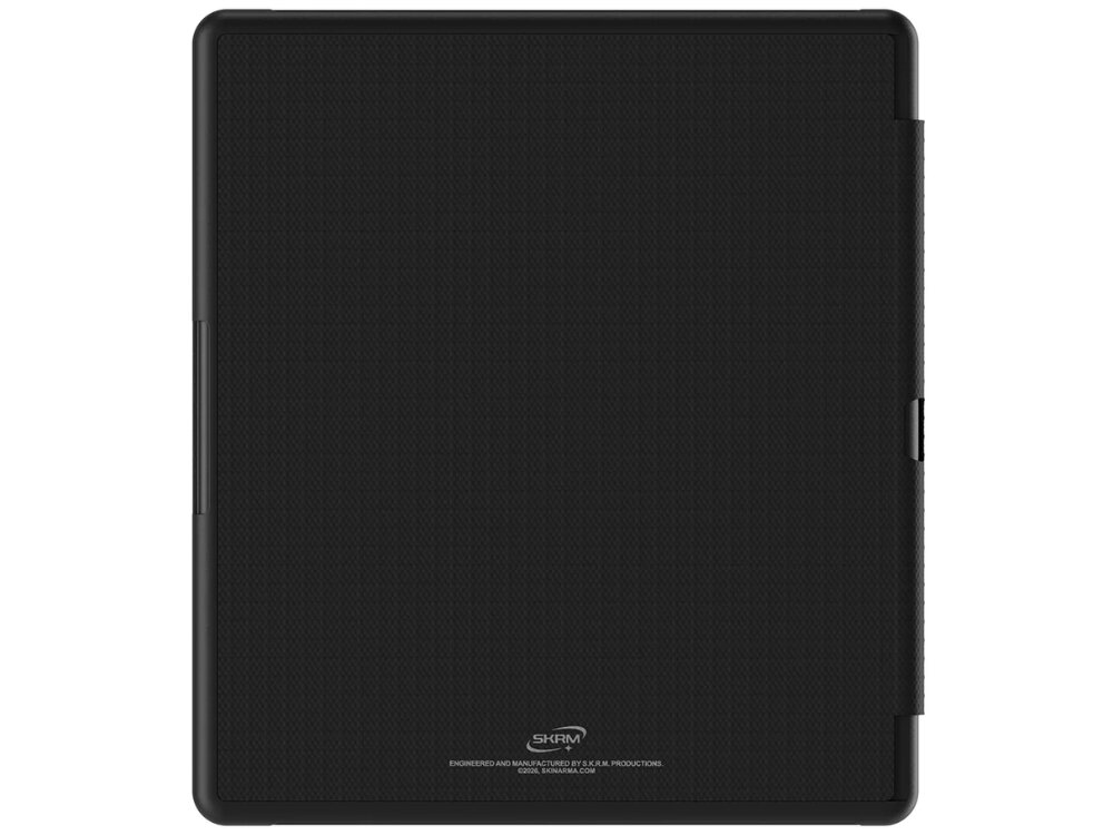 Etui na Kindle Scribe 2 SKINARMA Trax Czarny, wyściółka, ekran, powłoka, bezpieczeństwo, na białym tle etui od tylniej strony frontem na wprost