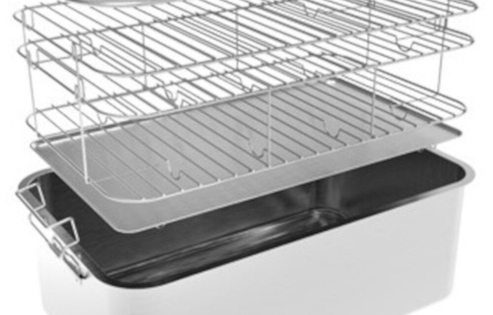 Wędzarnia BROWIN 330006 dwa ruszty głęboka brytfanka tacka tłuszczowa