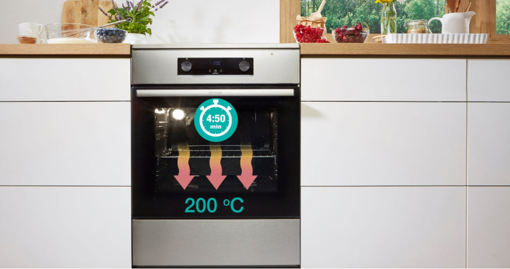 KUCHNIA GORENJE MEKS5121SM szybkie nagrzewanie oszczędność czasu FastPreheat oszczędność energii niższe rachunki wysoka temperatura