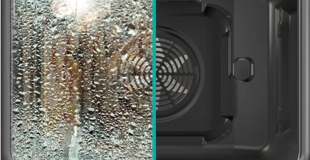 KUCHNIA GORENJE MEKS5121SM czyszczenie parowe 11 funkcji kuchenki AquaClean woda usuwanie zabrudzeń para wodna dokładne czyszczenie świeżość czystość