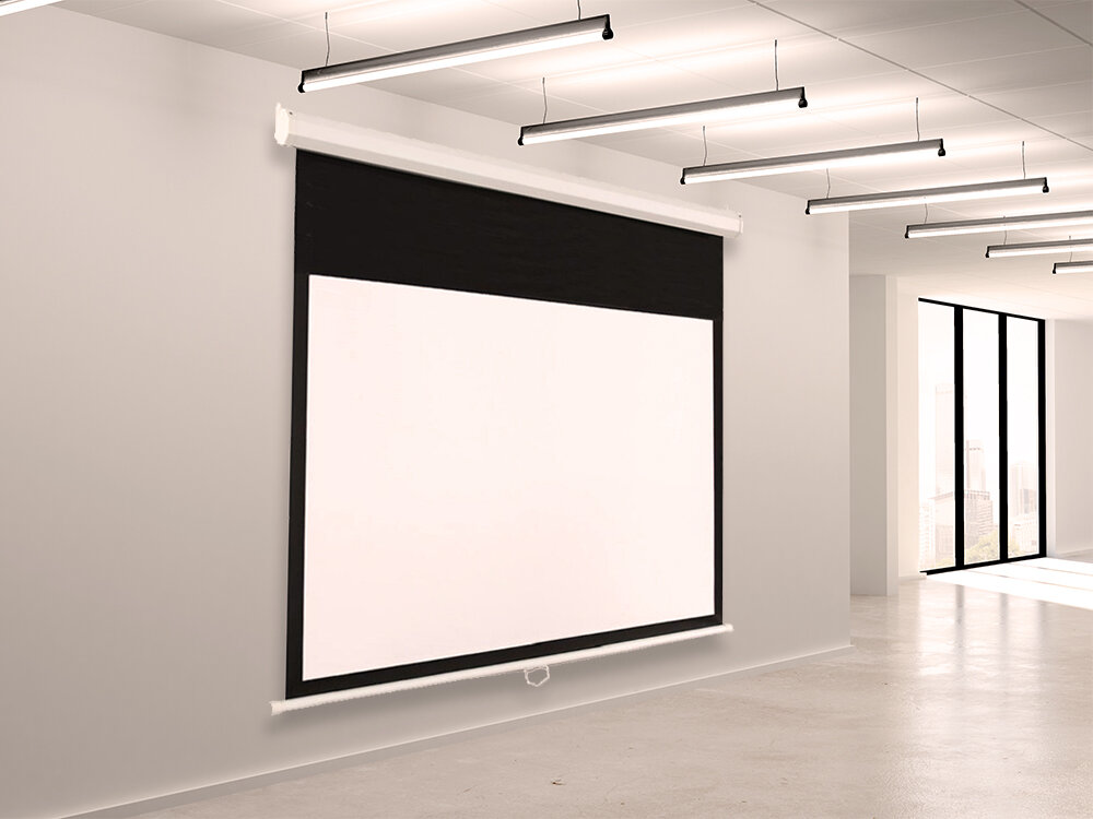Ekran projekcyjny ART Matt White EM-100 221x125 - Wytrzymały ekran projekcyjny