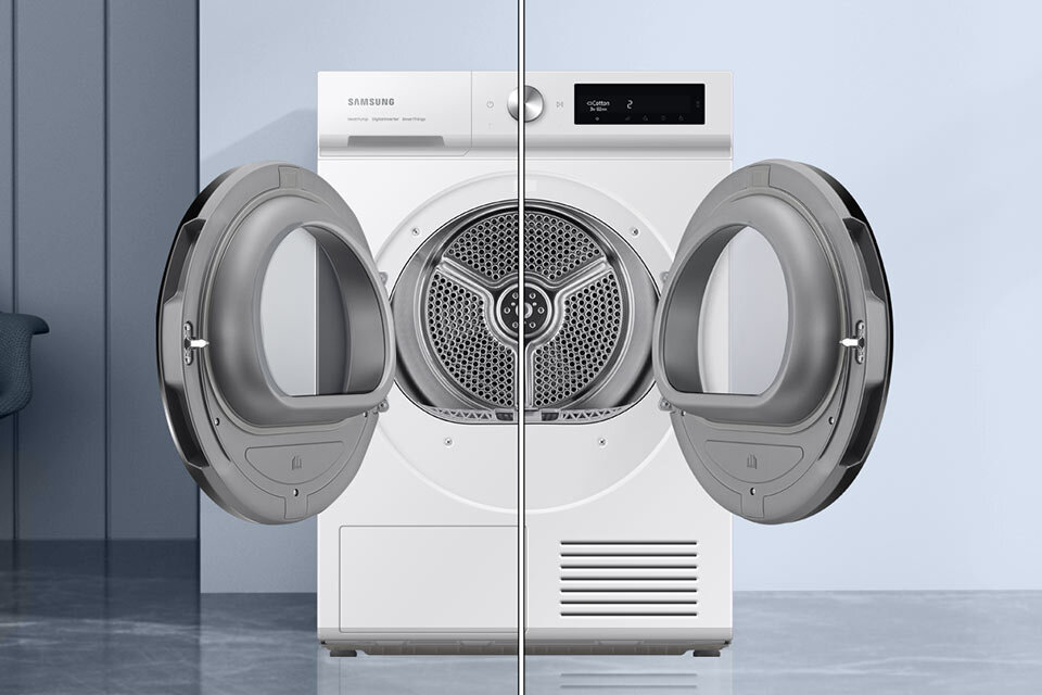 Przekładane drzwi umożliwiają dostosowanie suszarki do warunków pomieszczenia