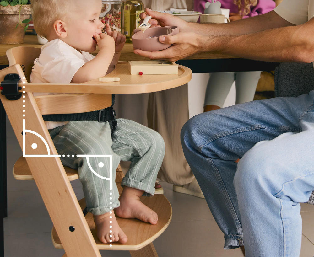 Krzesełko do karmienia KINDERKRAFT Enock Szary Ergonomiczne wsparcie Prawidłowa postawa wspiera zdrowy rozwój dziecka stabilne podparcie kręgosłupa i bioder