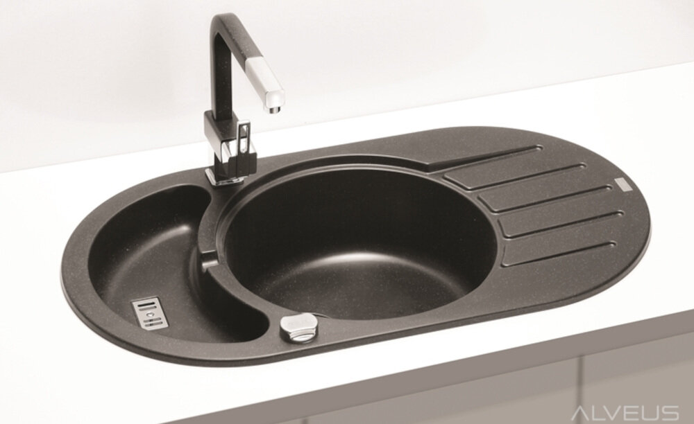 Zlewozmywak ALVEUS Niagara 50 1125011 Biały Dwukomorowy zabudowa wpuszczana dwie komory minimalizm prostota