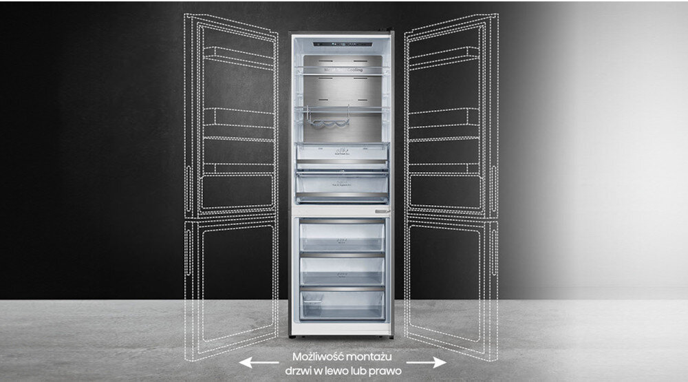LODÓWKA HISENSE RB645N4BFE1 Uniwersalne drzwi lewo prawo zmiana kierunku otwierania komfort wygoda elastyczność