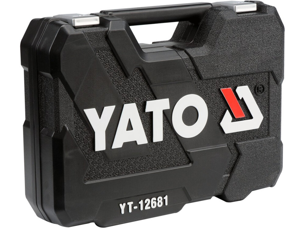 Zestaw kluczy nasadowych YATO YT-14501 56 elementów wytrzymala walizka z wysokiej jakosci tworzywa sztucznego wysoka odpornosc na uderzenia i uszkodzenia mechaniczne przechowywanie transport
