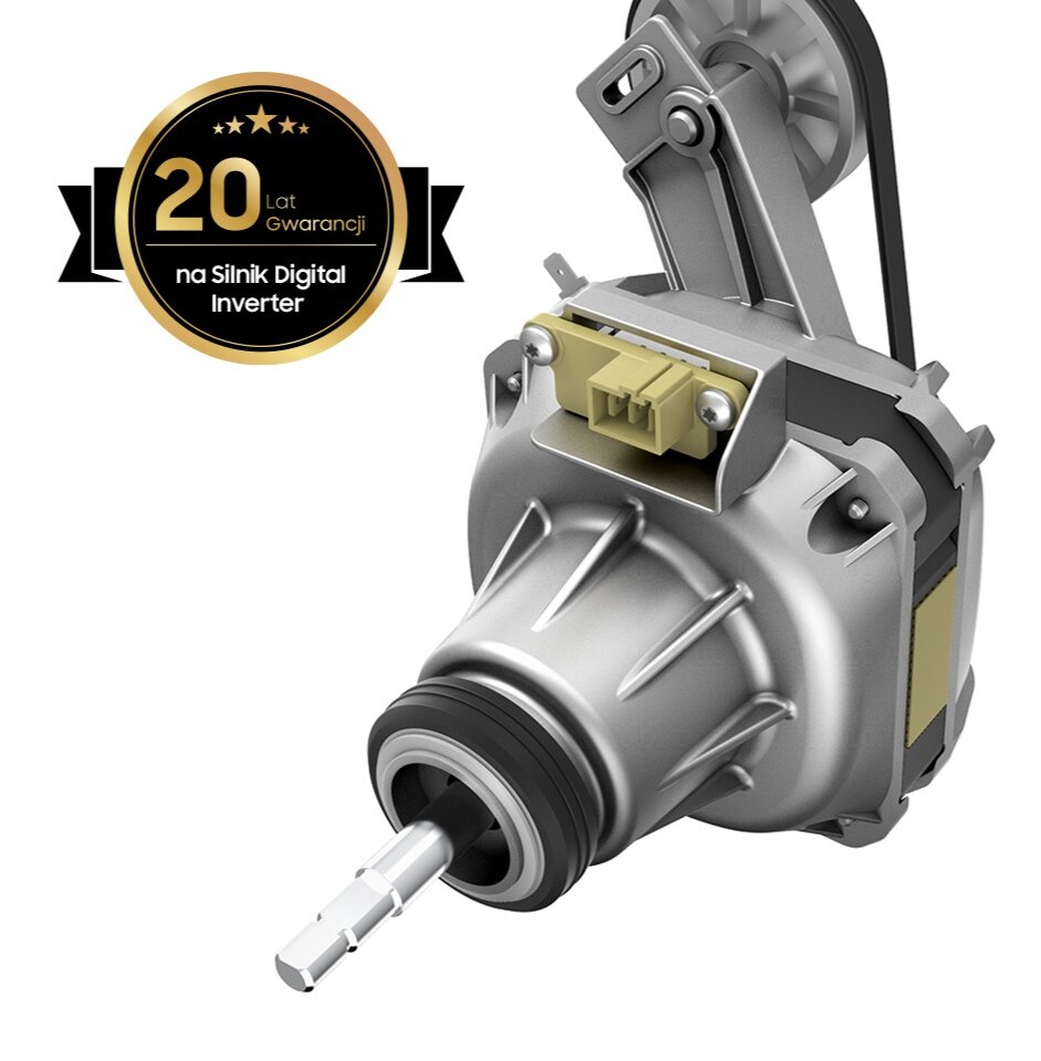 Dostępna w Media Expert suszarka Samsung DV90T6240LE/S6 z wydajnym, bezawaryjnym silnikiem, który otrzymał aż 20-letnią gwarancję