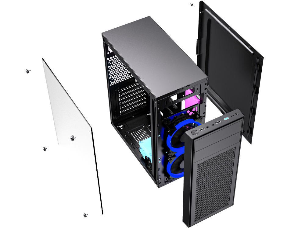 Obudowa GEMBIRD Fornax M100B Filtry montaż aranżowania kabli panel