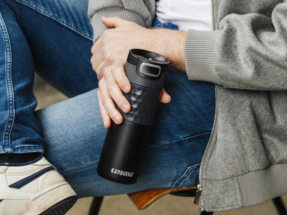 Kubek termiczny KAMBUKKA Etna Grip utrzymanie temperatury izolacja próżniowa zimne ciepłe napoje nakrętka 3 w 1 wygoda bezpieczeństwo zmiana nakrętek personalizacja MIX & MATCH bez szkodliwego BPA bezpieczny dla zdrowia