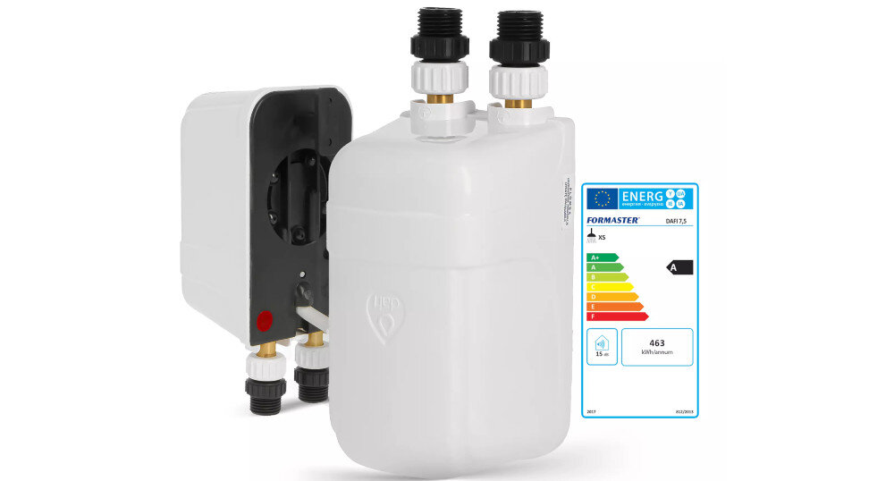 PRZEPŁYWOWY PODGRZEWACZ WODY DAFI 7.5 KW Z PRZYŁĄCZEM Bezpieczeństwo ochrona eliminacja ryzyka wybuchu bez bakterii