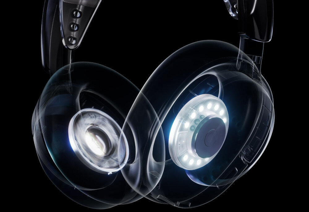 Słuchawki STEELSERIES Arctis Nova 3X - Naturalne brzmienie Hi-Fi, przekrój słuchawek - umiejscowienie membran w nausznikach