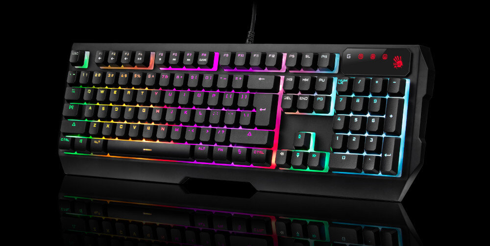 Zestaw A4TECH Bloody B1700 Klawiatura technologię ANTI-GHOSTING z pełnym N-Key Rollover Złącze USB-A kabel o długości 1.8m