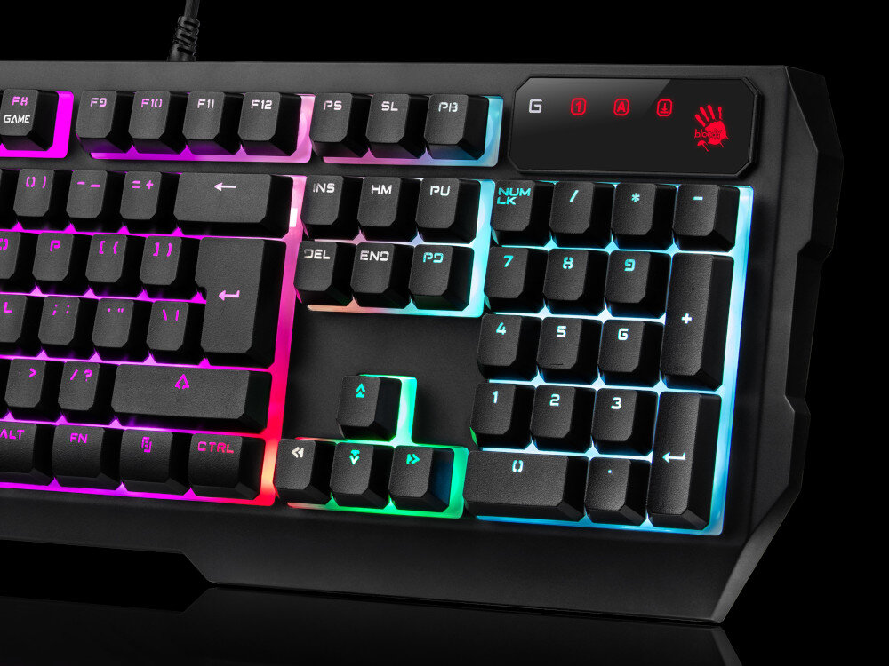 Zestaw A4TECH Bloody B1700 Programuj makra i konfiguruj efektowne podświetlenie podświetlenia RGB LED