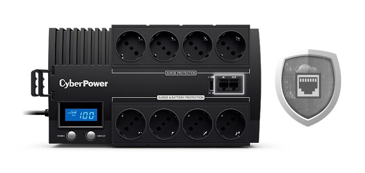 Zasilacz UPS CYBERPOWER BRICs LCD - Ochrona linii danych