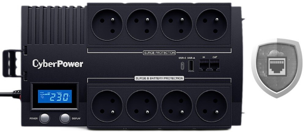 Zasilacz UPS CYBERPOWER BRICs LCD - Ochrona linii danych 