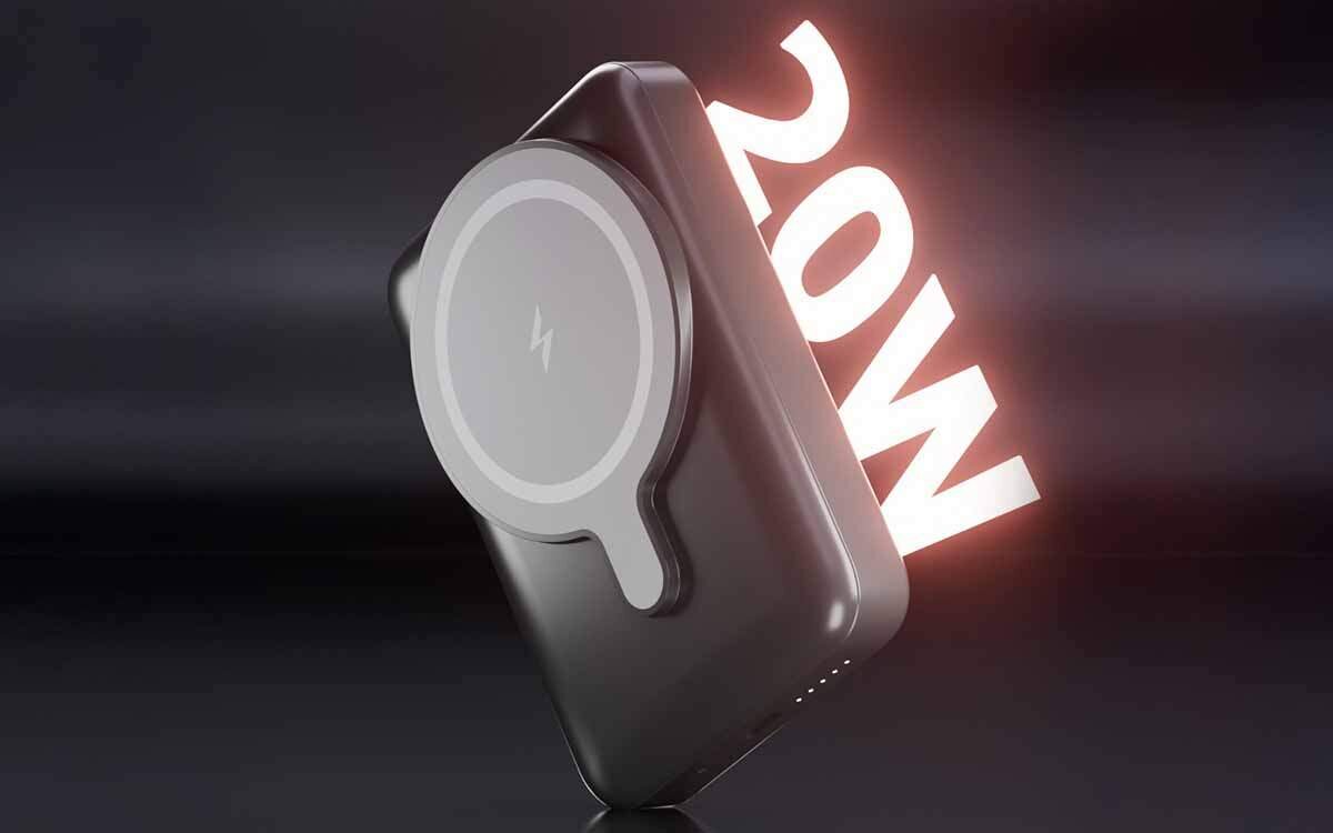 UNIQO UQBB10000MAGPD20 - powerbank na ciemnym tlez neonowym napisem 20w