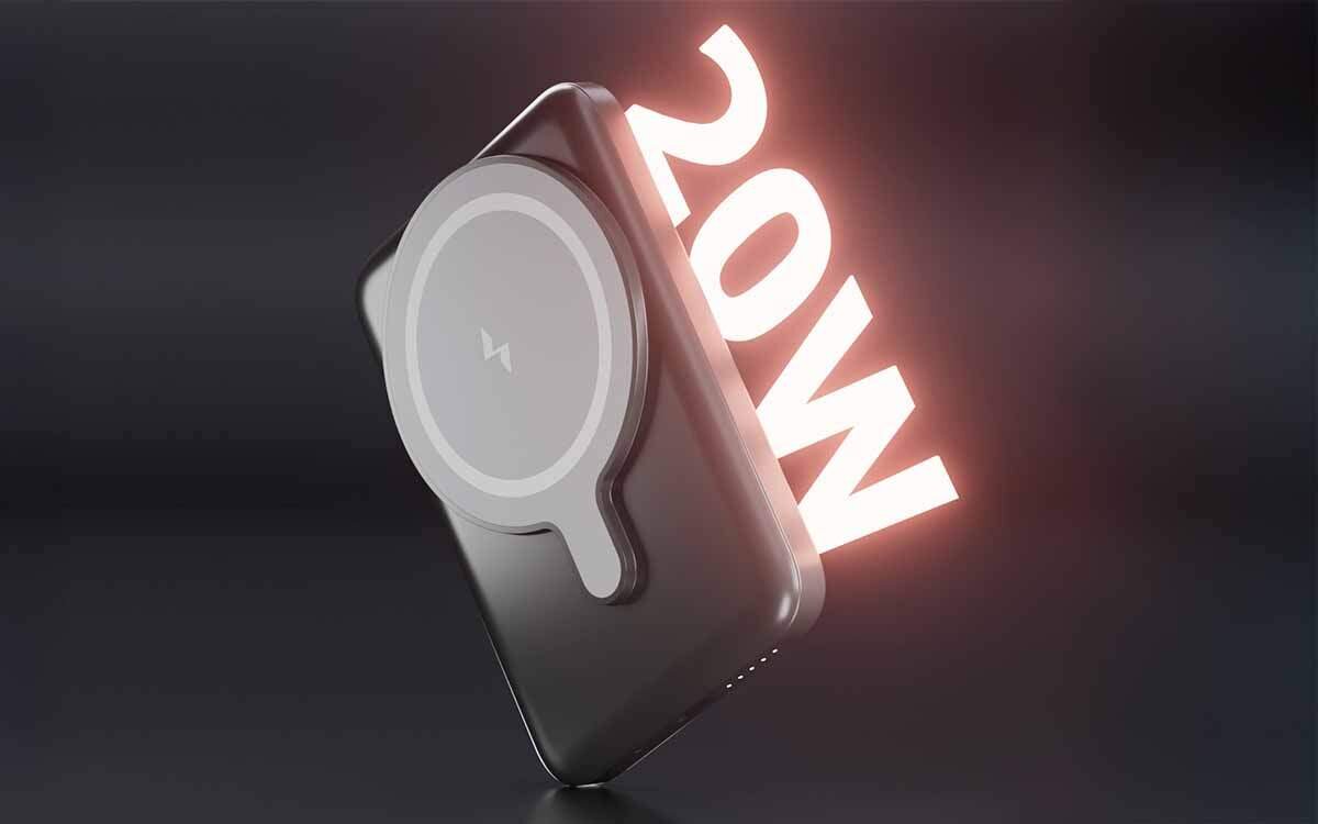 UNIQO UQBB5000MAGPD20 - powerbank na ciemnym tlez neonowym napisem 20w