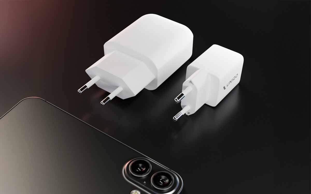 UNIQO UQTRGANPD30 30 × 30 x 75 mm Wtyczka europejska USB-C - porównanie ładowarki gan i zwykłej