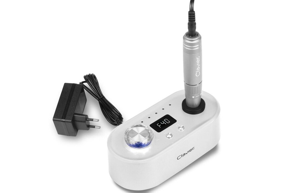 Frezarka do paznokci CLAVIER FX 750 WH Biały zmiana kierunku obrotów, odpowiednio dobrane narzędzia, wielofunkcyjne urządzenie