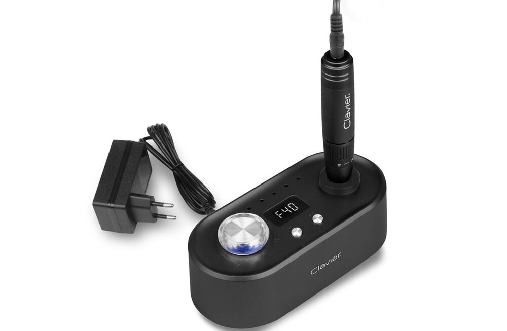 Frezarka do paznokci CLAVIER FX 750 BL Czarny zmiana kierunku obrotów, odpowiednio dobrane narzędzia, wielofunkcyjne urządzenie