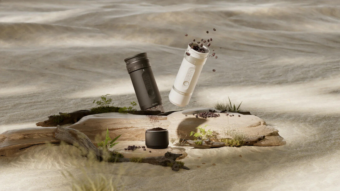 Młynek do kawy OUTIN Fino Brązowy zdjęcie lifestyle Kawa według Twoich zasad