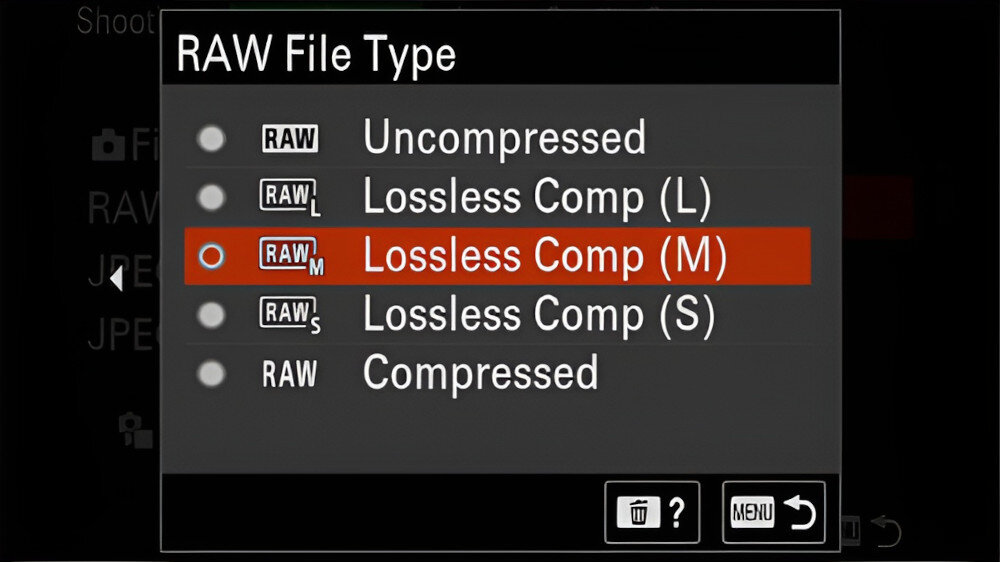 Aparat SONY Alpha 7C II Bezstratna kompresja obrazu RAW trybie seryjnym do 27 zdjęć trzy rozmiary Lekka JPEG i HEIF