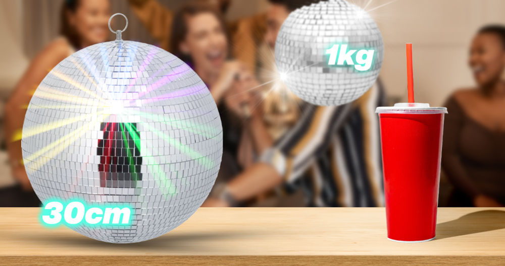 Kula lustrzana MUSICMATE MM-DB200 Starglare średnica 30 cm waga ok. 1 kg nadaje przestrzeni wyjątkowy efekt świetlny setki lusterek z tworzywa sztucznego o wymiarach 10 x 13 mm