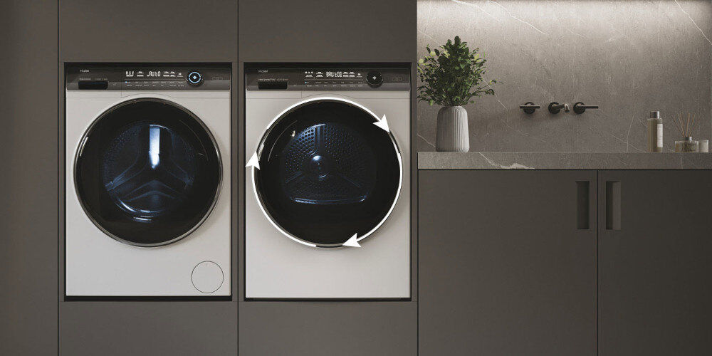 SUSZARKA HAIER HD90-A3979NU1-S mniejsze zużycie energii pompa ciepła ochrona tkanin długa trwałość