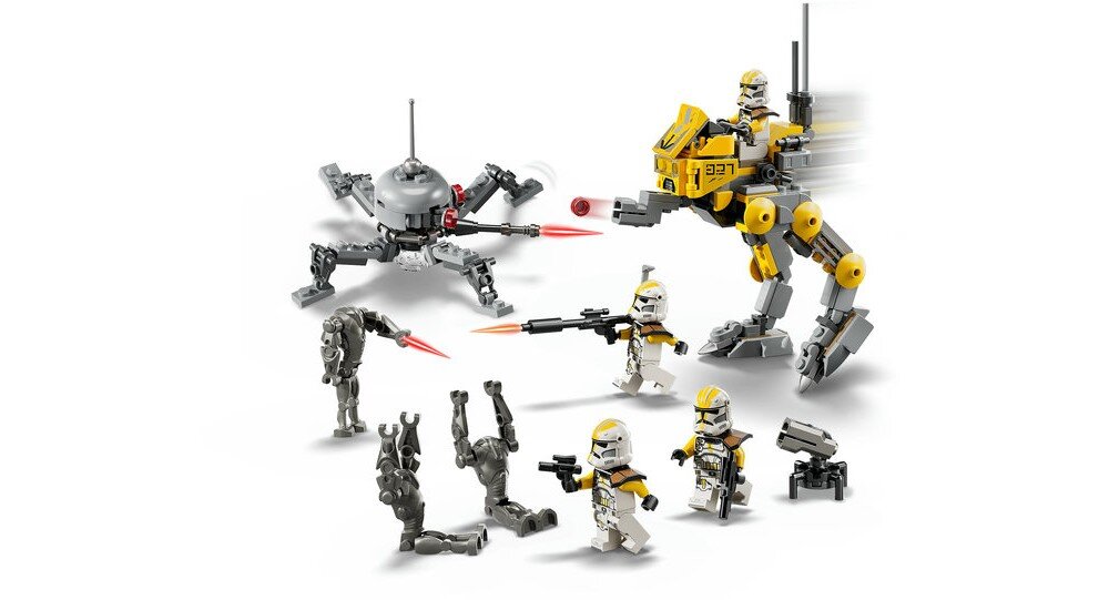 LEGO 75431 Star Wars Zestaw bitewny — żołnierze-klony z 327. korpusu galaktycznego Maszyna krocząca AT-RT  15 cm wysokości, 9 cm długości i 5 cm szerokości 